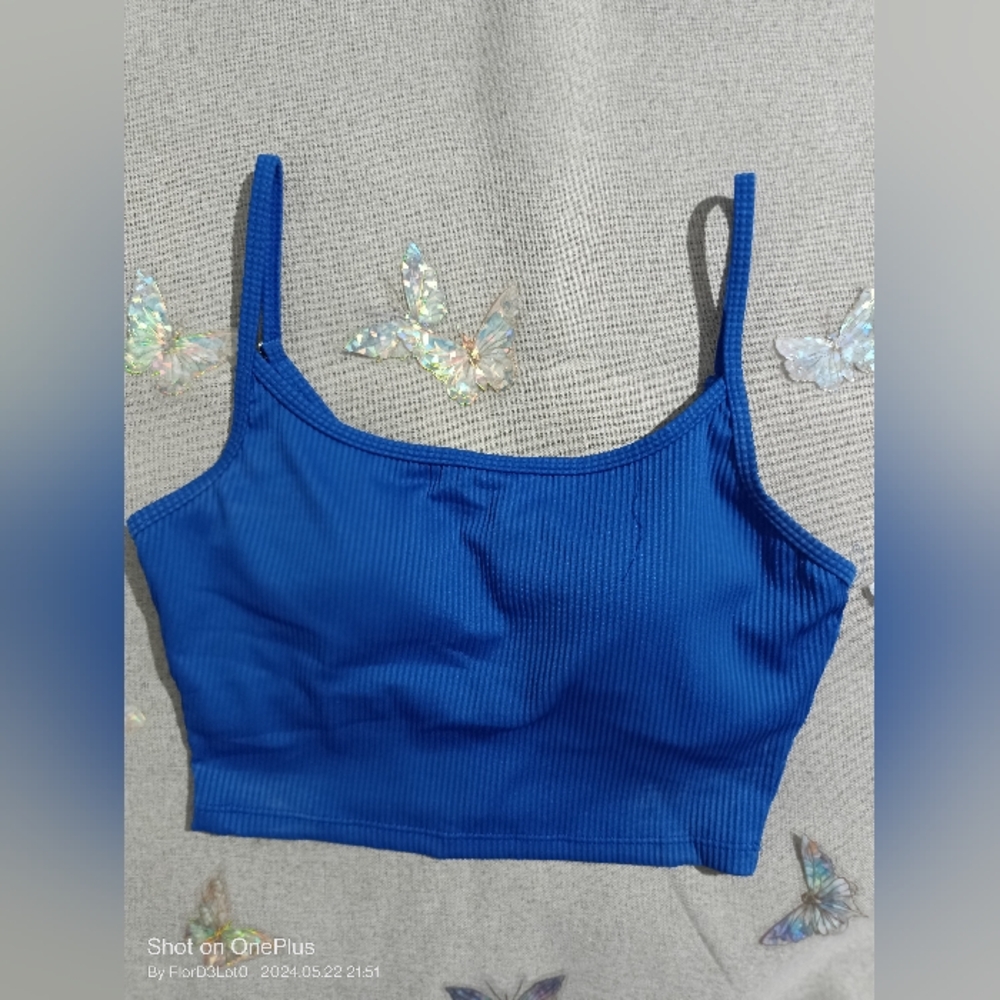 Beautiful Blue Summer Crop Top